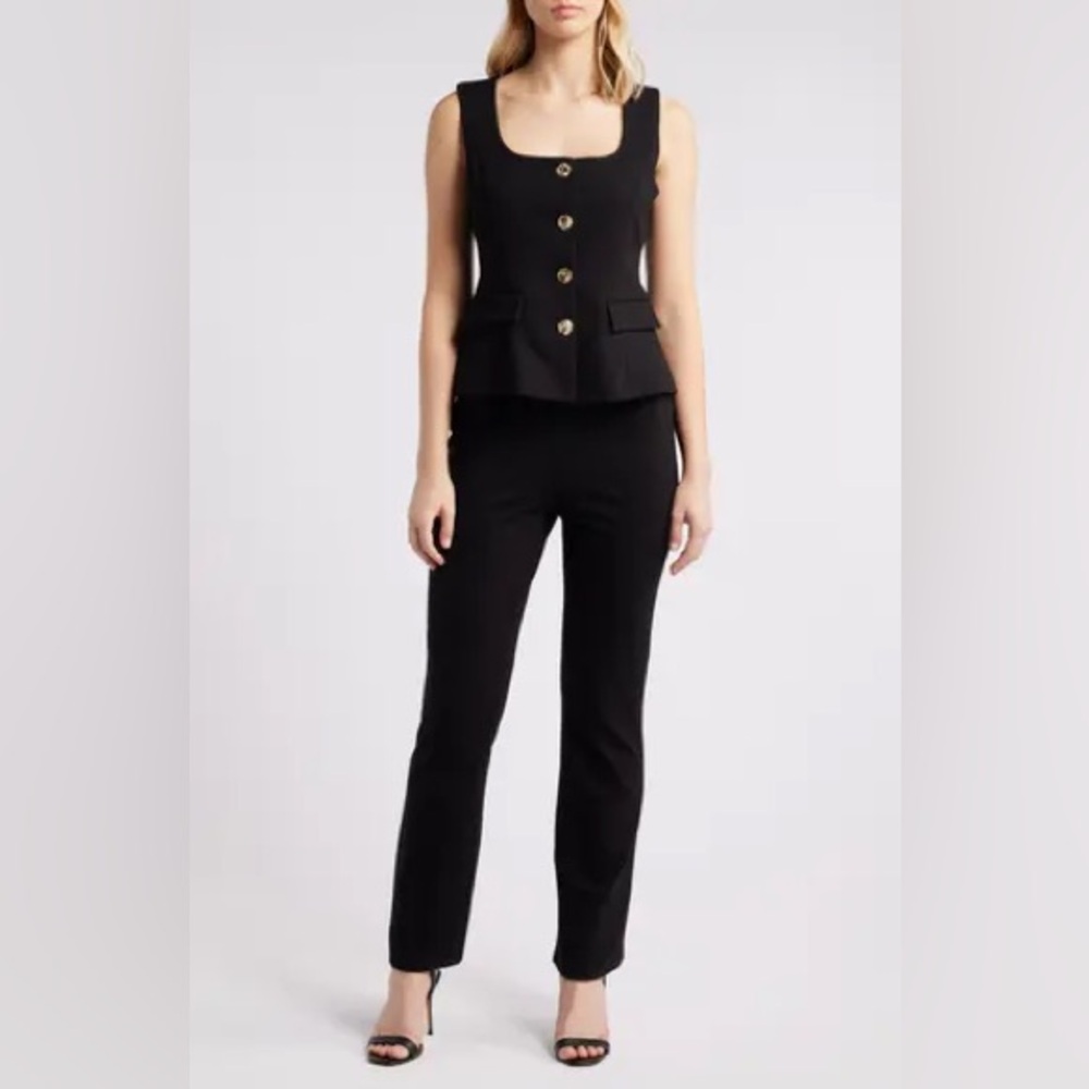 Halogen Square Neck Sleeveless Jumpsuit
